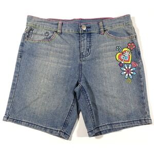 Jerry Leigh Supergirl Nastia Jeans Shorts Girls Size 10 Plus Embellished NEW